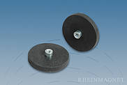 Grip magnet with neodymium-iron-boron core, rubber-coated